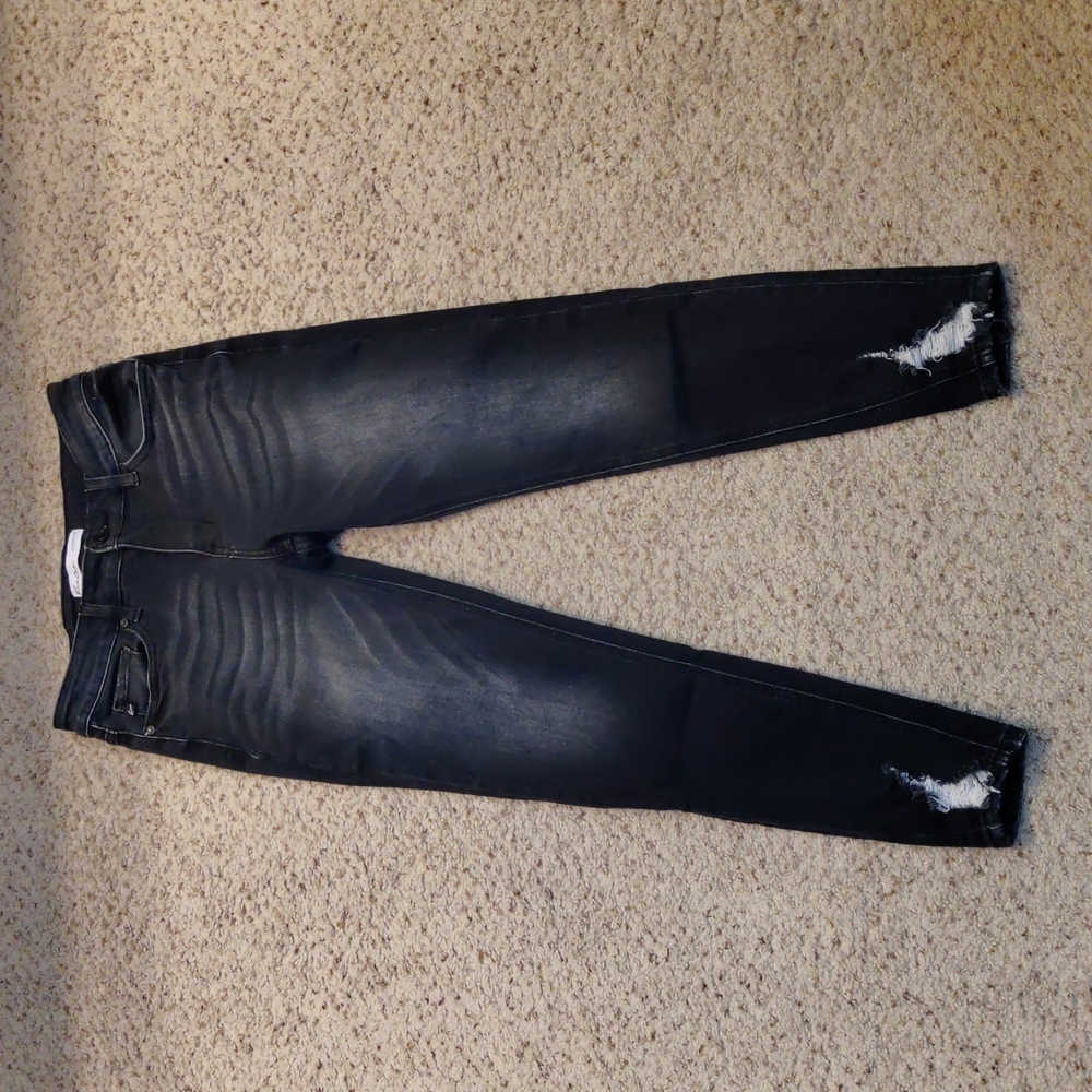 KanCan Distressed Black/Gray Skinny Jeans